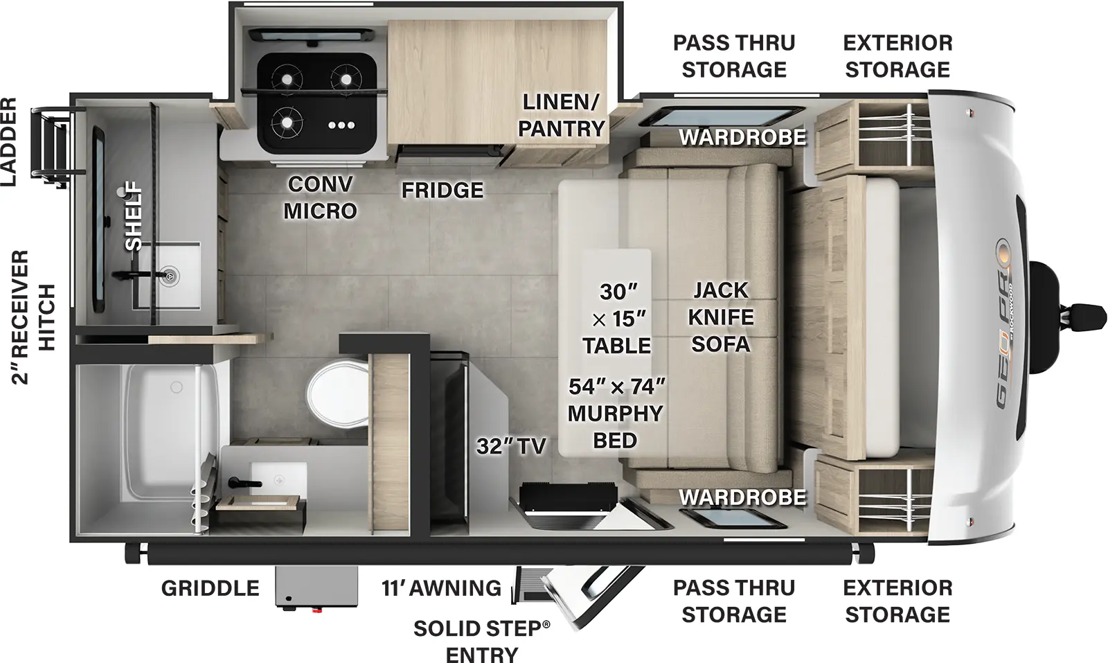 Rockwood Geo Pro G15FBS Floorplan